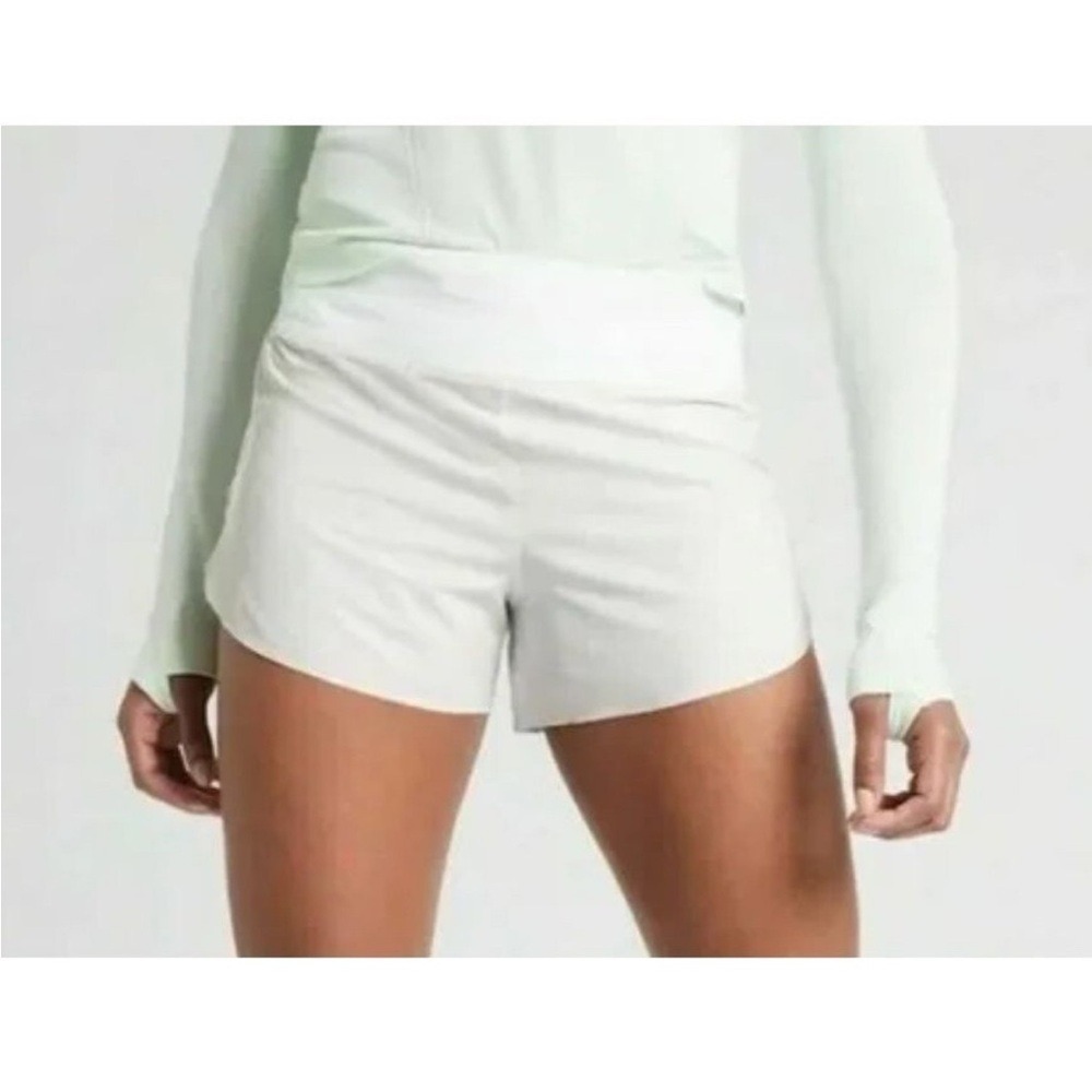 Athleta Racer Run Short Off White Athletic Running Shorts Women Medium